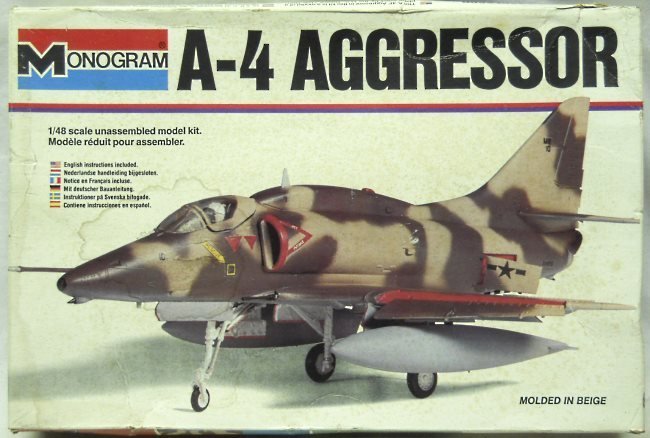 Monogram 1/48 Douglas A-4 Aggressor Skyhawk (Top Gun) - A-4E or A-4F Variants, 5411 plastic model kit